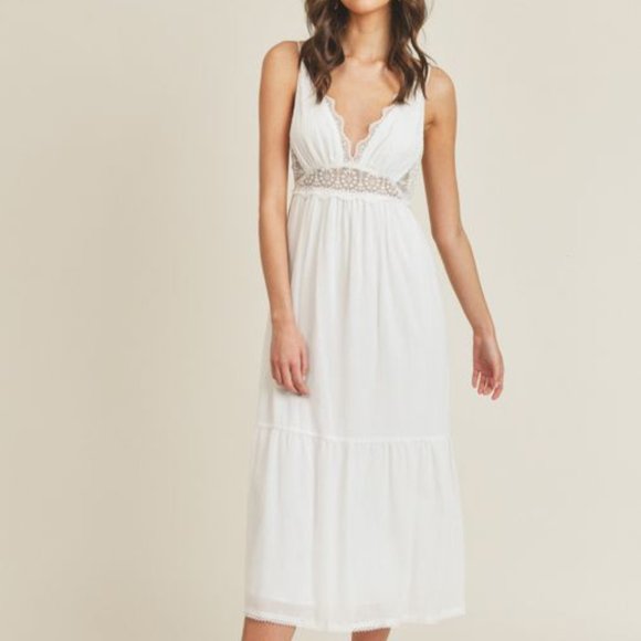 ❤️HP! White Gauze Midi Dress - Picture 4 of 16